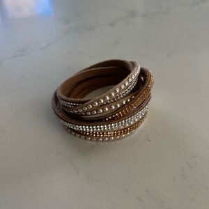 Premier Designs Light Brown Jeweled Bracelet